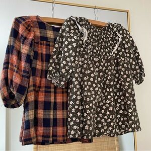 Zara Brown and Green Casual Dress with Flowy Fit